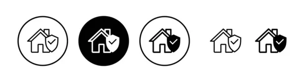 Home Seguro Ícone Vetor Ilustração Home Sinal Proteção Símbolo —  Vetores de Stock