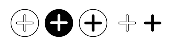 Icono Más Ilustración Vectorial Añadir Más Signo Símbolo — Archivo Imágenes Vectoriales
