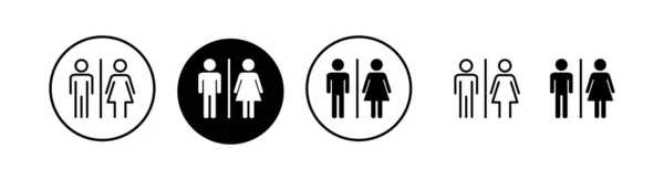 Ilustração Vetor Ícone Toalete Meninas Meninos Banheiros Sinal Símbolo Placa —  Vetores de Stock