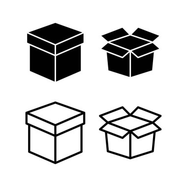 Kutu simgesi vektör illüstrasyonu. kutu işareti ve sembol, paket, paket