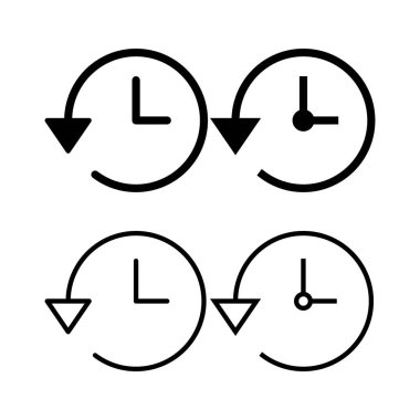 Tarih ikonu vektör illüstrasyonu. Son olay geçmişi işareti ve simgesi