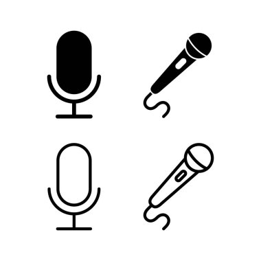 Mikrofon ikonu vektör çizimi. Karaoke işareti ve sembol