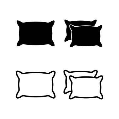 Yastık simgesi vektör çizimi. Yastık işareti ve sembol. Rahat yumuşacık yastık.