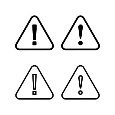 Ünlem tehlikesi işareti illüstrasyonu. Dikkat işareti ve sembol. Tehlike uyarısı işareti
