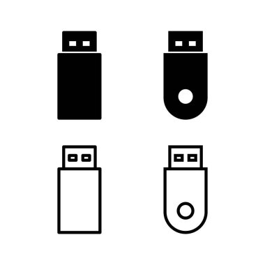 Usb simge vektör illüstrasyonu. Flaş disk işareti ve sembol. Flash disk işareti.