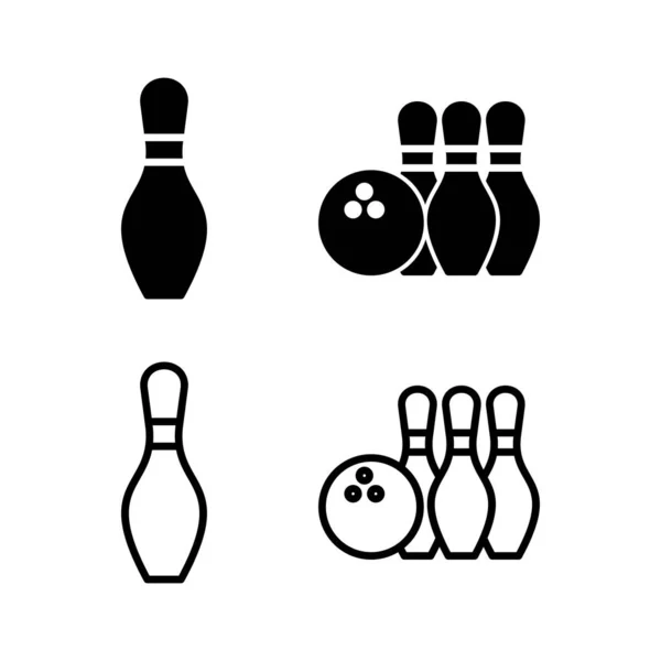 Bowling Pictogram Vector Illustratie Bowlingbal Speldenbord Symbool — Stockvector