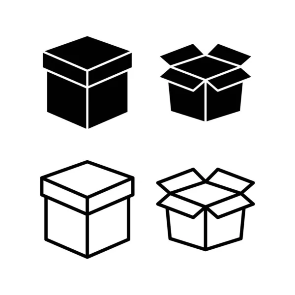 Векторная Иллюстрация Коробки Знак Символ Коробки Посылки Упаковки — стоковый вектор