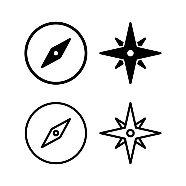 Ilustracja Wektora Kompasu Znak Ikony Kompasu Strzałki Symbol — Wektor stockowy
