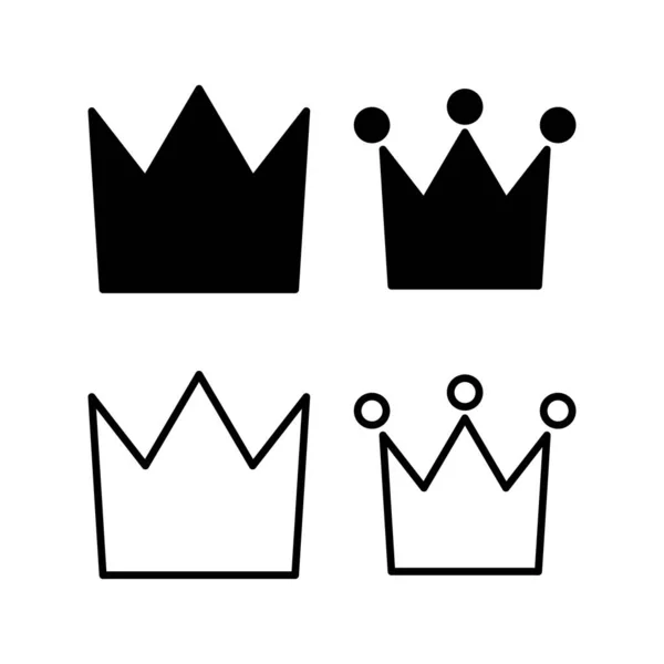 Crown Ikon Vektör Illüstrasyonu Taç Işareti Sembol — Stok Vektör