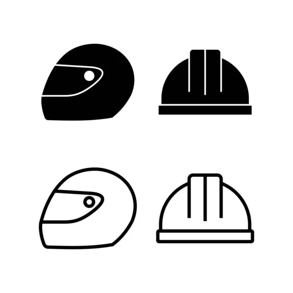 Векторна Ілюстрація Значка Шолома Знак Символ Шолома Мотоцикла Піктограма Будівельного — стоковий вектор