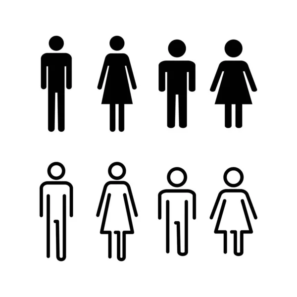 男人和女人的图标矢量插图 男女符号和符号 女孩和男孩 — 图库矢量图片