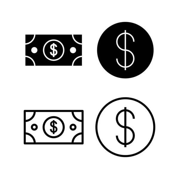 Icono Dinero Ilustración Vectorial Signo Dinero Símbolo — Archivo Imágenes Vectoriales