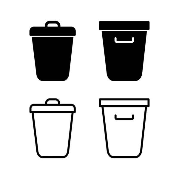 Çöp Ikonu Vektör Illüstrasyonu Çöp Kutusu Simgesi Şareti Sembolü Sil — Stok Vektör