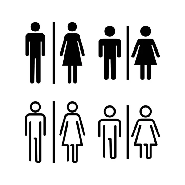 Tuvalet Ikonu Vektör Illüstrasyonu Kızlar Erkekler Tuvaletleri Imzalar Simgeler Banyo — Stok Vektör