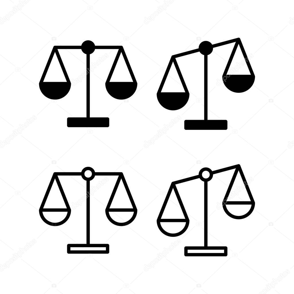 Scales icon vector illustration. Law scale icon. Justice sign and symbol