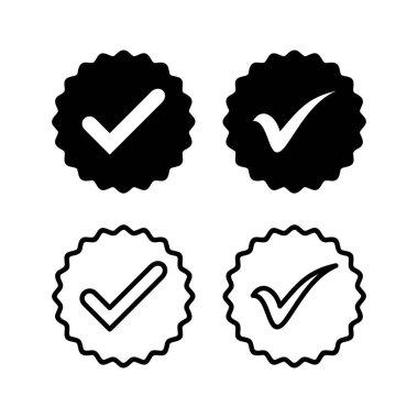 Onaylanmış ikon vektör illüstrasyonu. Sertifikalı Madalya Simgesi. işaretle