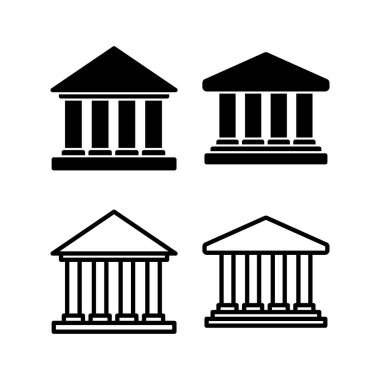 Banka simgesi vektör illüstrasyonu. Banka işareti ve sembol, müze, üniversite