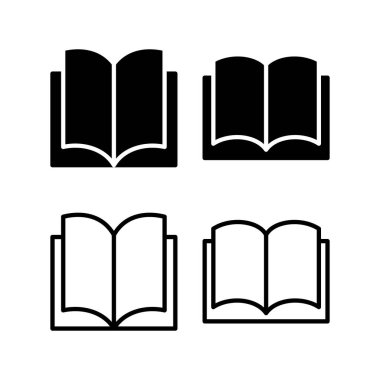 Kitap ikonu vektör çizimi. Açık kitap işareti ve sembol. Kitap simgesi