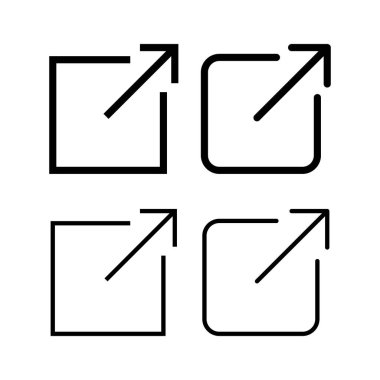 Dış bağlantı ikonu vektör illüstrasyonu. bağlantı işareti ve sembol. hiper bağlantı sembolü
