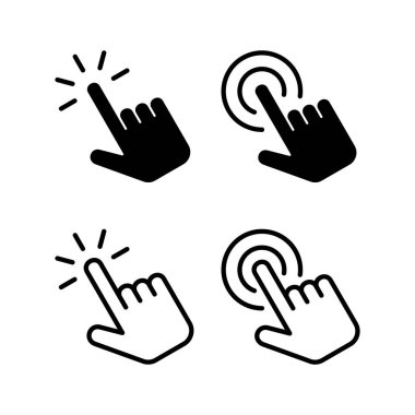 El ile ikon vektör illüstrasyonuna tıklayın. İşaret ve sembol. el imleç simgesi