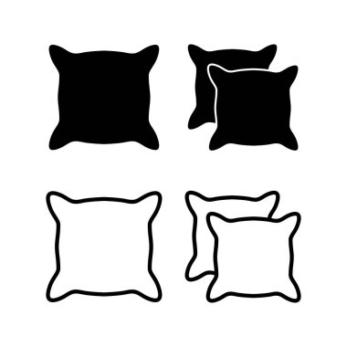 Yastık simgesi vektör çizimi. Yastık işareti ve sembol. Rahat yumuşacık yastık.
