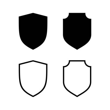 Kalkan simgesi vektör illüstrasyonu. Koruma ikonu. Güvenlik işareti ve sembol