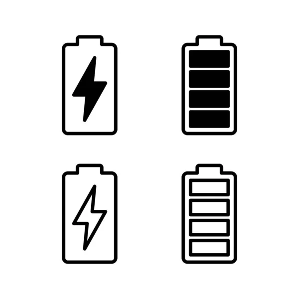 Векторная Иллюстрация Значка Батареи Знак Зарядки Аккумулятора Символ Уровень Заряда — стоковый вектор