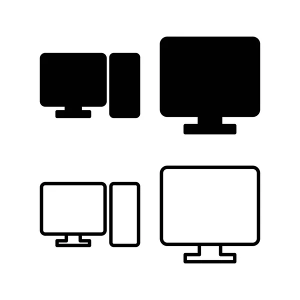Illustrazione Vettoriale Icona Del Computer Segno Simbolo Del Monitor Del — Vettoriale Stock