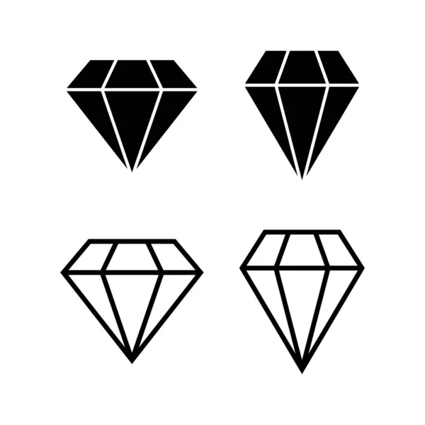 Illustrazione Vettoriale Icona Diamante Diamante Gemme Segno Simbolo — Vettoriale Stock