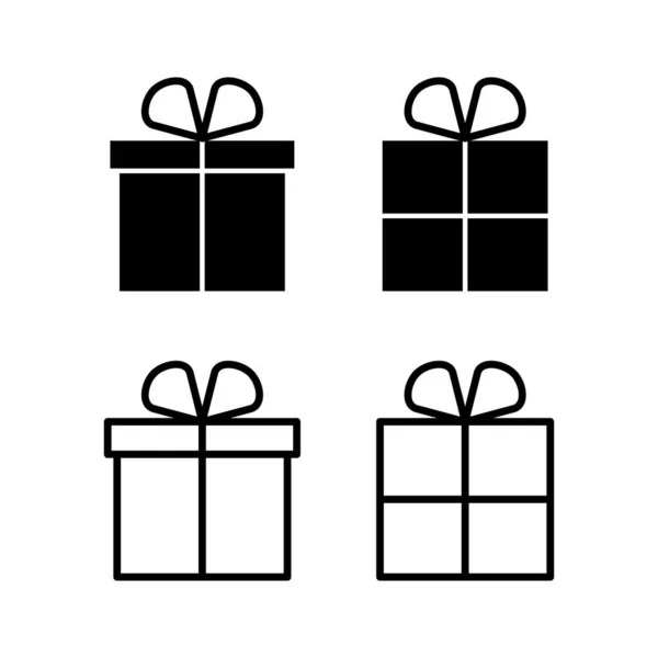 Gift Icon Vector Illustratie Cadeauteken Symbool Verjaardagscadeau — Stockvector