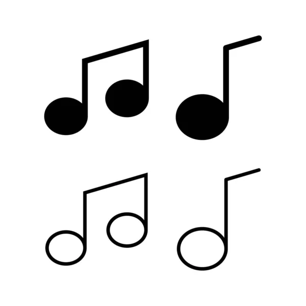 音乐图标矢量插图 注意音乐符号和符号 — 图库矢量图片