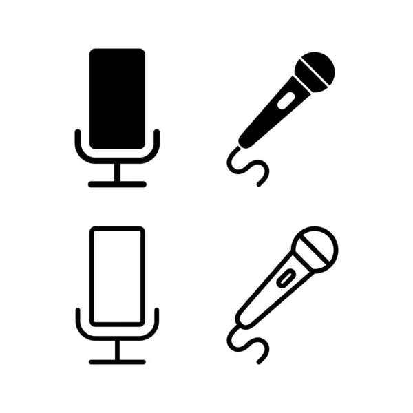 Mikrofon Ikonu Vektör Çizimi Karaoke Işareti Sembol — Stok Vektör
