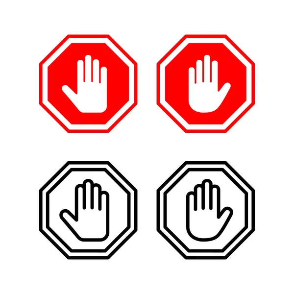 Stop Icona Vettoriale Illustrazione Stop Segnale Stradale Segno Arresto Della — Vettoriale Stock