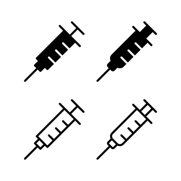 Spuit Pictogram Vector Illustratie Injectieteken Symbool Pictogram Vaccin — Stockvector