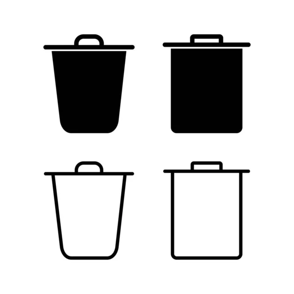 垃圾图标矢量插图 垃圾箱图标 删除符号和符号 — 图库矢量图片