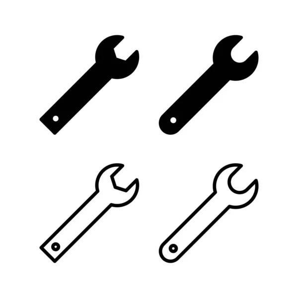 Llave Icono Vector Ilustración Icono Reparación Signo Símbolo Herramientas — Vector de stock