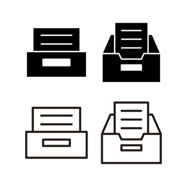 Dizin simgesi illüstrasyonunu arşivle. Belge vektör simgesi. Depolama simgesini arşivle.