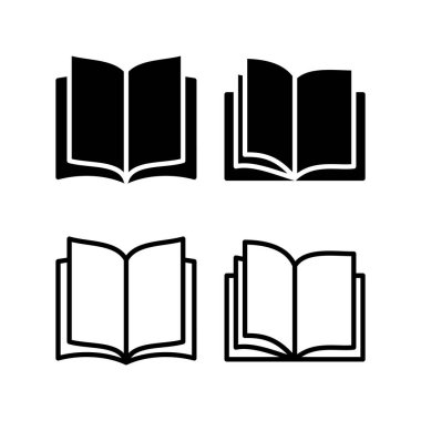 Kitap ikonu vektör çizimi. Açık kitap işareti ve sembol. Kitap simgesi
