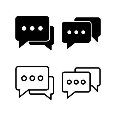 Sohbet ikonu vektör illüstrasyonu. Konuşma balonu işareti ve sembol. Yorum simgesi. ileti