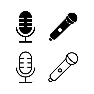 Mikrofon ikonu vektör çizimi. Karaoke işareti ve sembol