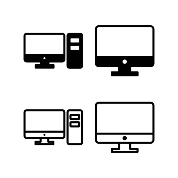 Illustration Des Computersymbolvektors Zeichen Und Symbol Des Computermonitors — Stockvektor