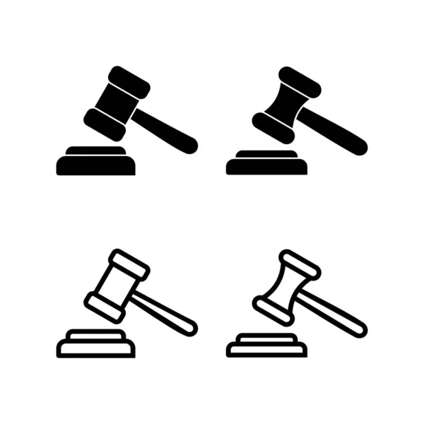 Icono Martillo Ilustración Vectorial Juez Martillo Signo Símbolo Icono Ley — Archivo Imágenes Vectoriales