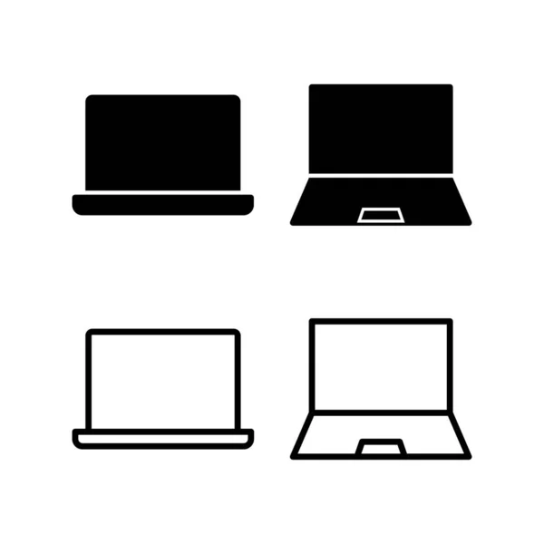 ノートパソコンのアイコンベクトルイラスト コンピュータの記号と記号 — ストックベクタ