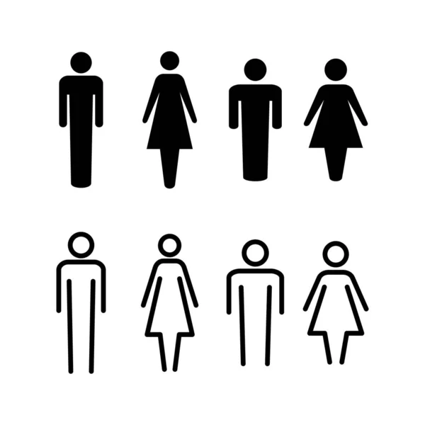 Icono Ilustración Vectorial Hombre Mujer Signo Símbolo Masculino Femenino Niñas — Vector de stock