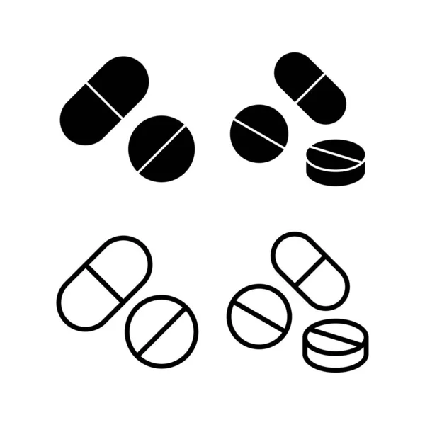 Pills Icon Vektor Illustration Kapselsymbol Zeichen Und Symbol Für Drogen — Stockvektor