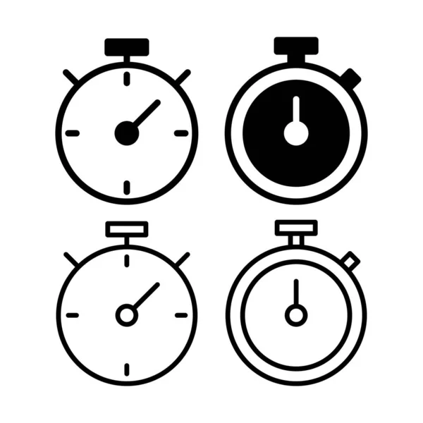 Stopwatch Pictogram Vector Illustratie Timer Teken Symbool Aftelicoon Termijn — Stockvector