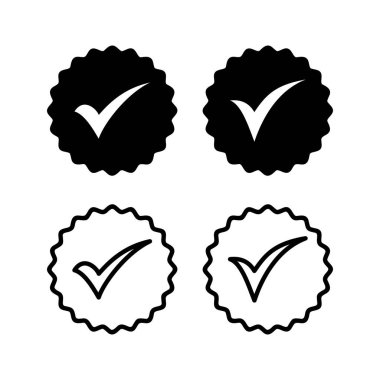 Onaylanmış ikon vektör illüstrasyonu. Sertifikalı Madalya Simgesi. işaretle