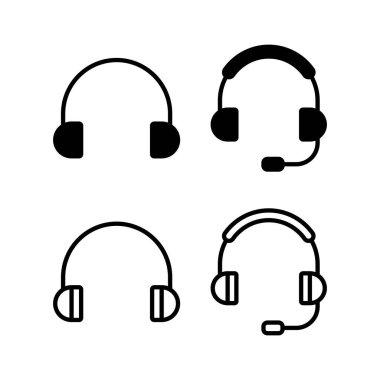 Kulaklık ikonu vektör illüstrasyonu. Kulaklık işareti ve sembol