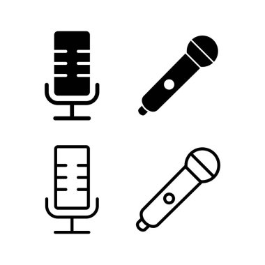Mikrofon ikonu vektör çizimi. Karaoke işareti ve sembol