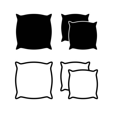 Yastık simgesi vektör çizimi. Yastık işareti ve sembol. Rahat yumuşacık yastık.